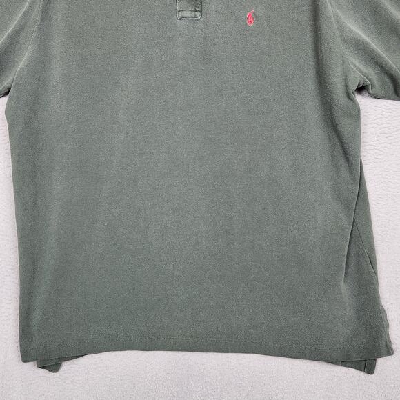 Polo Ralph Lauren Polo Shirt Mens 2XL Green Pique Knit Short Sleeve Red Pony - Picture 6 of 13